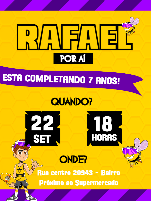 Convite de Aniversário Natan Por Ai para Editar Online Convite de Aniversário Natan Por Ai para Editar Online