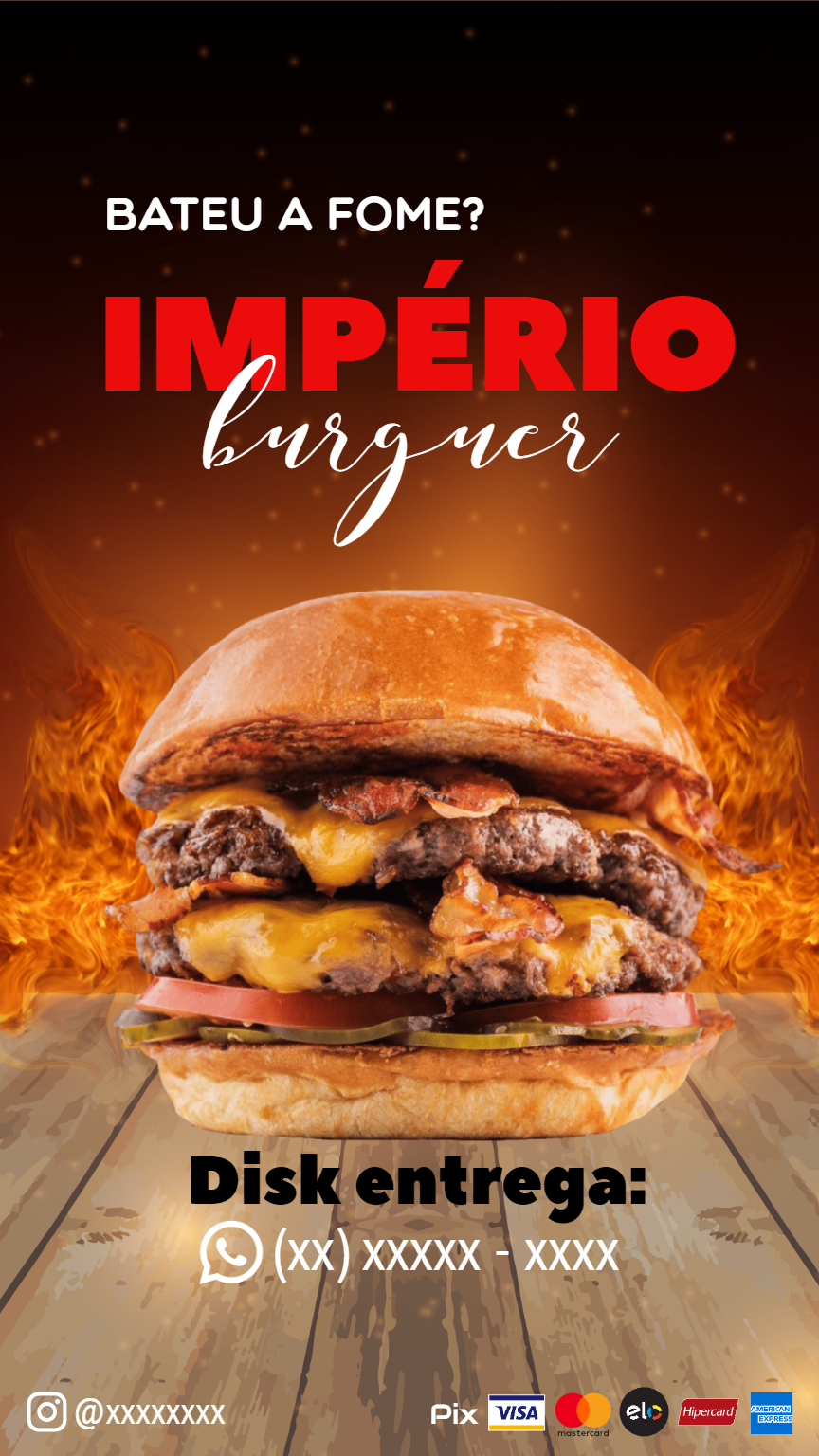 Flyer de Hamburgueria com Foto de Lanche para Editar Online Flyer de Hamburgueria com Foto de Lanche para Editar Online