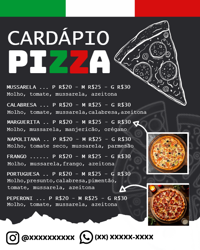 Cardápio de Pizzaria Moderno com Foto para Editar Online Cardápio de Pizzaria Moderno com Foto para Editar Online
