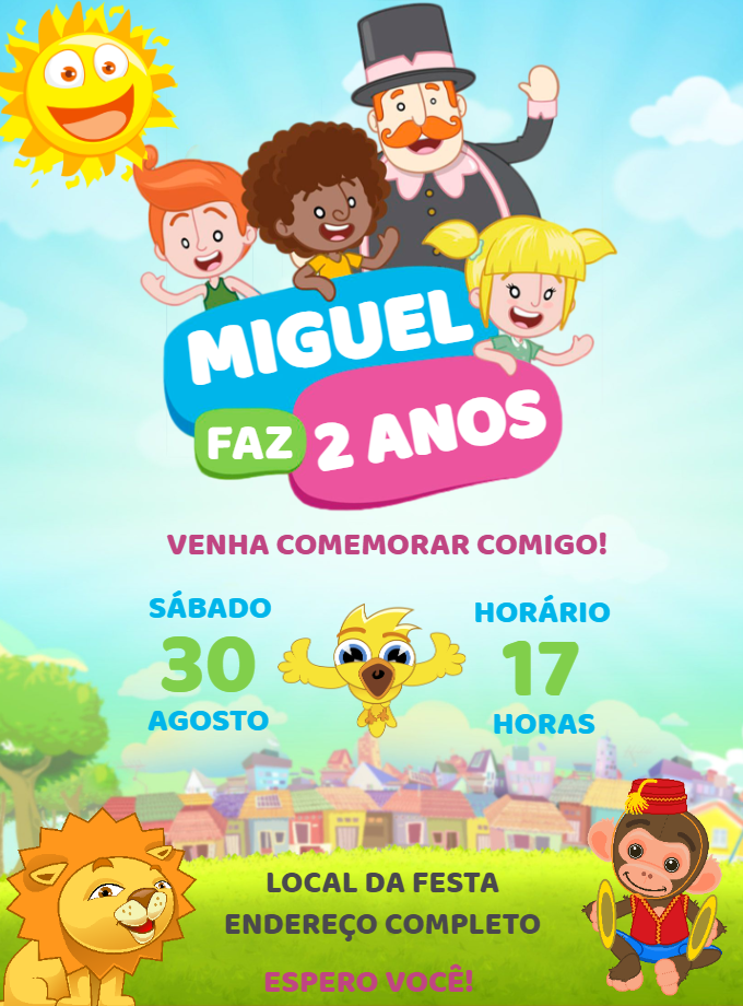 Convite Aniversário Mundo Bita com a Turma para Editar Online Convite Aniversário Mundo Bita com a Turma para Editar Online