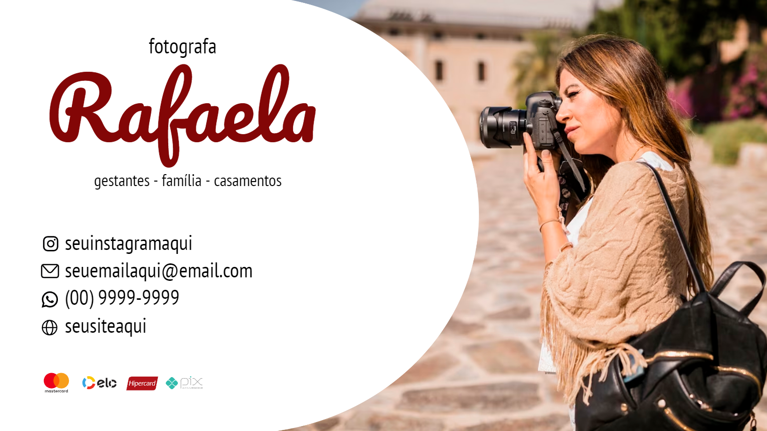 Cartão de Visita Fotografia com Foto para Editar Online Cartão de Visita Fotografia com Foto para Editar Online