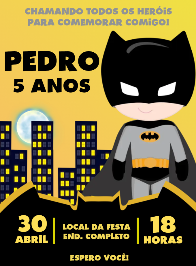 Convite Aniversário Batman Toy para Editar Online Convite Aniversário Batman Toy para Editar Online