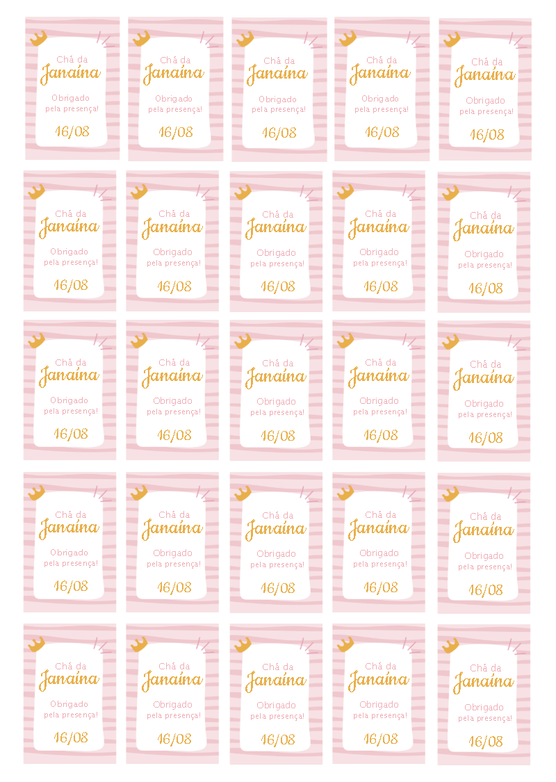 Tag Chá de Bebê Coroa de Princesa para Editar Online Tag Chá de Bebê Coroa de Princesa para Editar Online