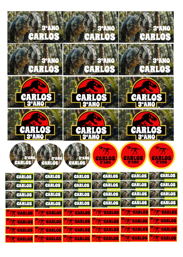 Kit de Etiquetas Escolares Dinossauros para Editar Online Kit de Etiquetas Escolares Dinossauros para Editar Online