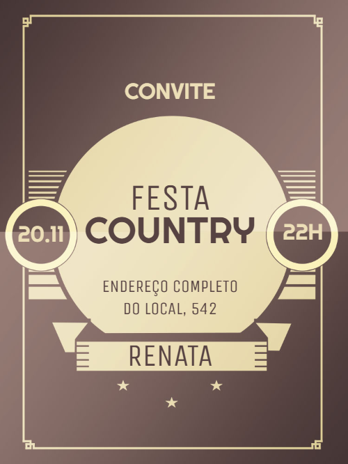 Convite Festa Country Rústico para Editar e Enviar Online Convite Festa Country Rústico para Editar e Enviar Online
