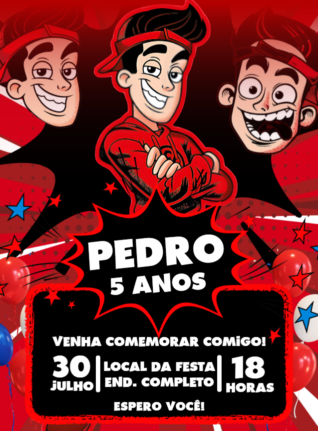 Convite de Aniversário Enaldinho para Editar Online Convite de Aniversário Enaldinho para Editar Online