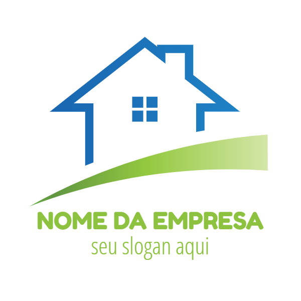 Logo Editável de Imobiliária com Casa para Personalizar Logo Editável de Imobiliária com Casa para Personalizar
