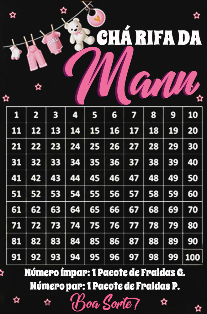 Chá Rifa de Bebê Menina Varal de Roupas para Editar Online Chá Rifa de Bebê Menina Varal de Roupas para Editar Online