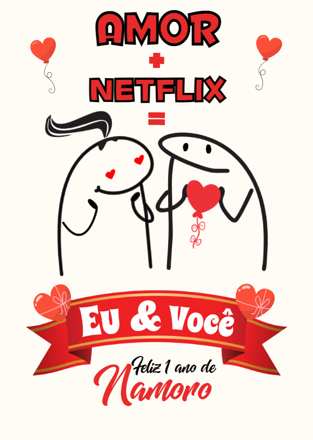 Topo de Bolo Flork Aniversário de Namoro para Editar