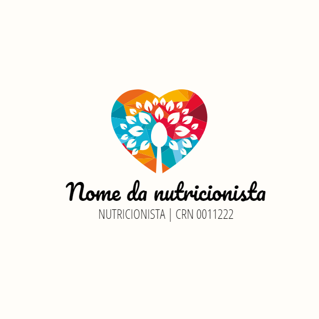 Logo Nutricionista Coração Colorido para Editar Online