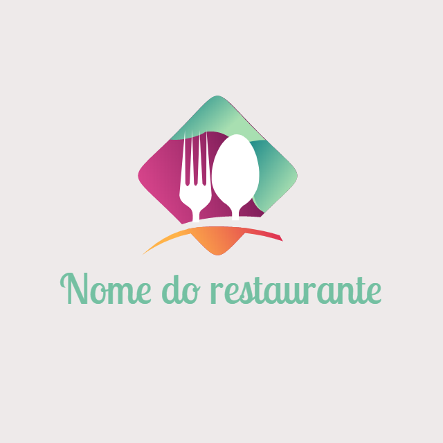 Logo para Restaurante com Talheres Coloridos para Editar Online Logo para Restaurante com Talheres Coloridos para Editar Online