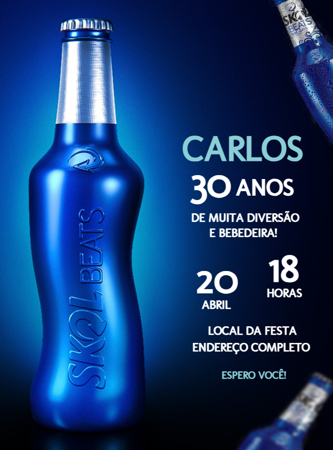 Convite Aniversário Tema Skol Beats Editável Online Convite Aniversário Tema Skol Beats Editável Online