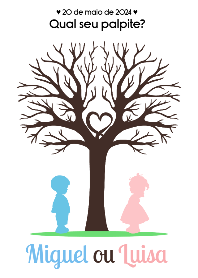 Árvore de Palpites Chá Revelação para Editar e Imprimir Árvore de Palpites Chá Revelação para Editar e Imprimir