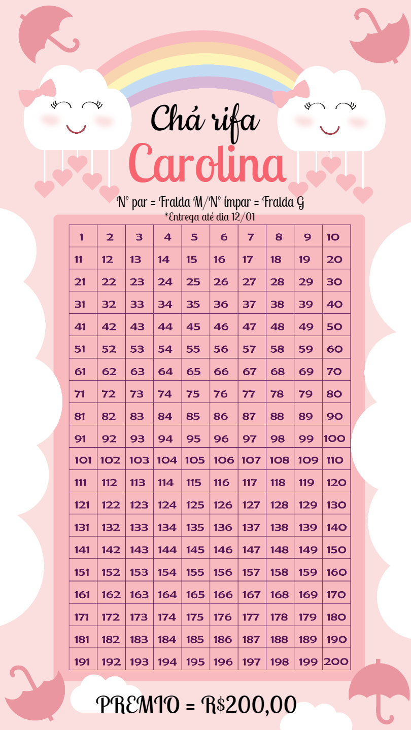 Chá Rifa Chuva de Amor Editável Online para Imprimir Chá Rifa Chuva de Amor Editável Online para Imprimir