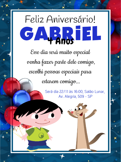 Convite de Aniversário Show da Luna para Editar Online