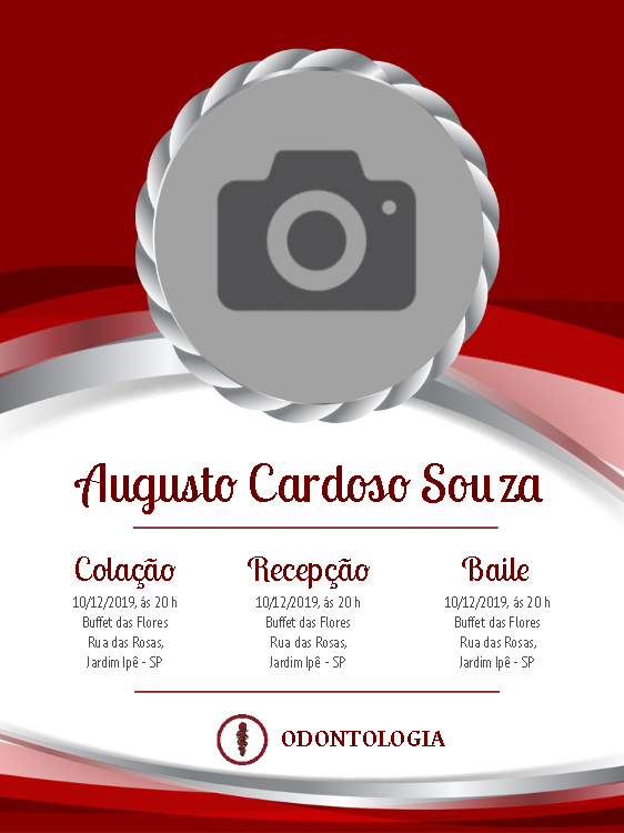 Convite Formatura Odontologia com Foto para Editar Online Convite Formatura Odontologia com Foto para Editar Online