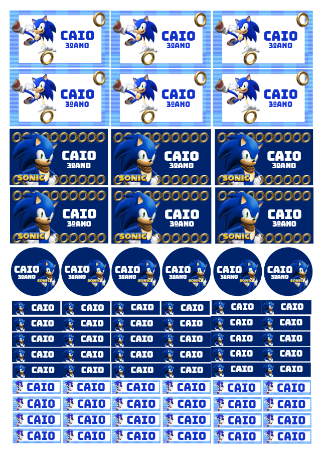 Etiqueta Escolar do Sonic: Kit Completo para Editar e Imprimir Etiqueta Escolar do Sonic: Kit Completo para Editar e Imprimir