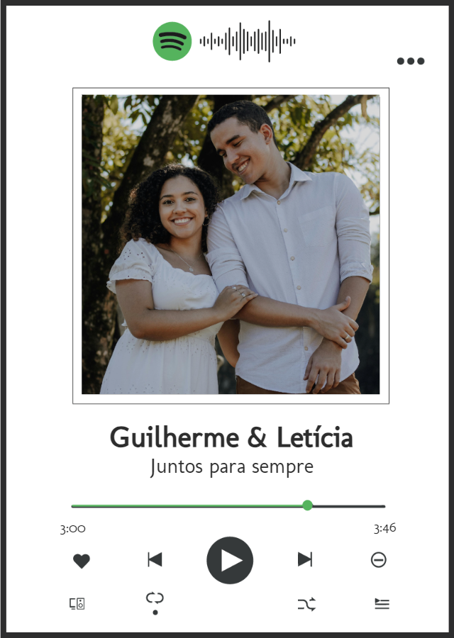 Quadro Spotify Personalizado com Foto para Editar Online