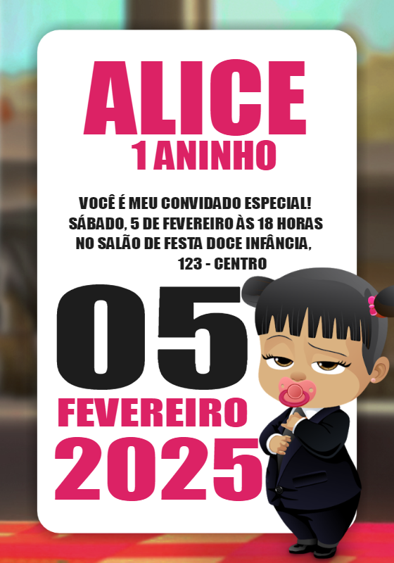 Convite Aniversário Poderosa Chefinha para Editar Online Convite Aniversário Poderosa Chefinha para Editar Online