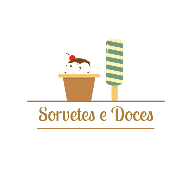 Logo para Sorveteria e Doces Editável Online