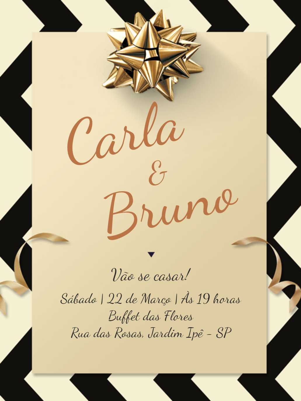 Convite de Casamento Preto e Dourado para Editar Online Convite de Casamento Preto e Dourado para Editar Online