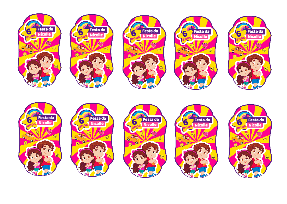 Adesivo Aniversário Maria Clara e JP para Editar Online Adesivo Aniversário Maria Clara e JP para Editar Online