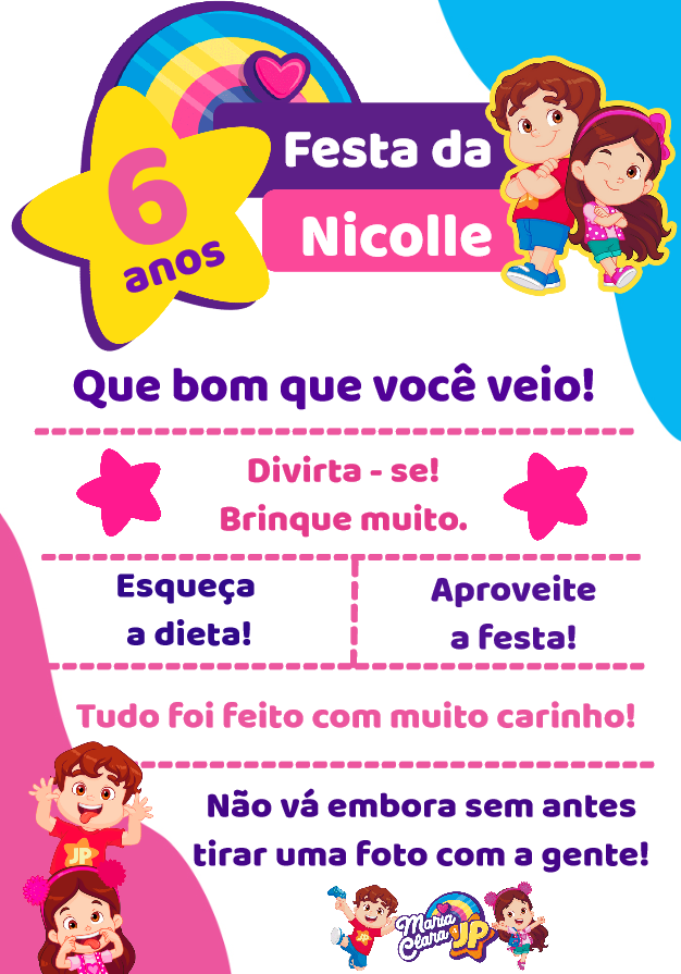 Tag de Agradecimento Maria Clara e JP para Editar Online Tag de Agradecimento Maria Clara e JP para Editar Online