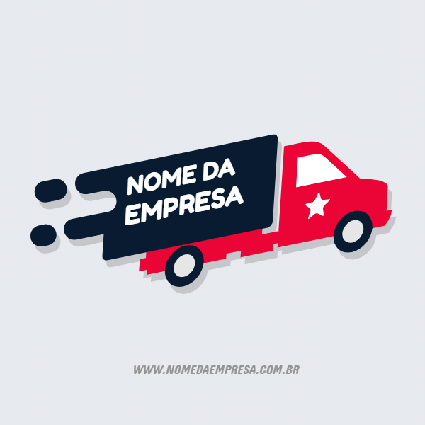Logo de Transporte com Caminhão Vermelho para Editar Online Logo de Transporte com Caminhão Vermelho para Editar Online