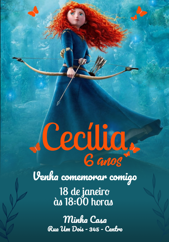 Convite de Aniversário Valente Merida para Editar Online