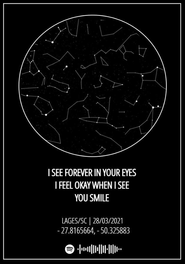 Quadro Mapa das Estrelas Personalizado para Editar Online Quadro Mapa das Estrelas Personalizado para Editar Online