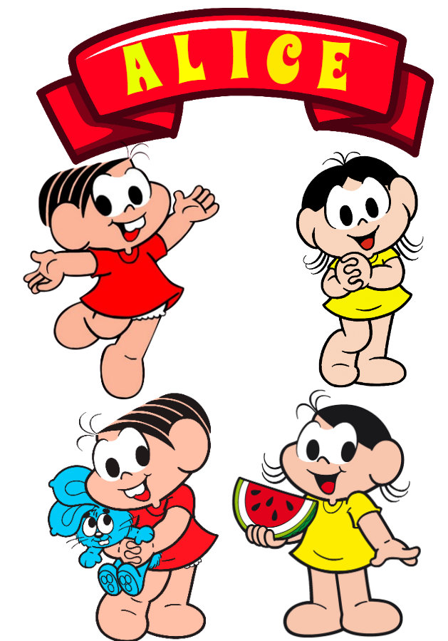 Topo de Bolo Turma da Mônica Editável para Aniversário Topo de Bolo Turma da Mônica Editável para Aniversário