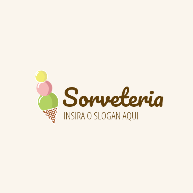 Logo para Sorveteria com Ícone de Sorvete para Editar Logo para Sorveteria com Ícone de Sorvete para Editar