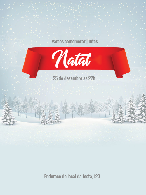 Convite de Natal com paisagem de neve para Editar Online Convite de Natal com paisagem de neve para Editar Online