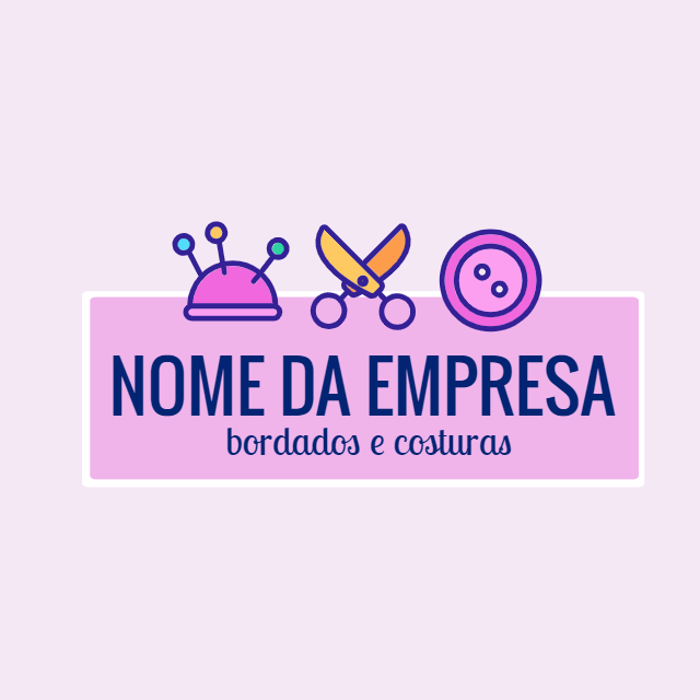 Logo Editável para Ateliê de Costura e Bordados Logo Editável para Ateliê de Costura e Bordados