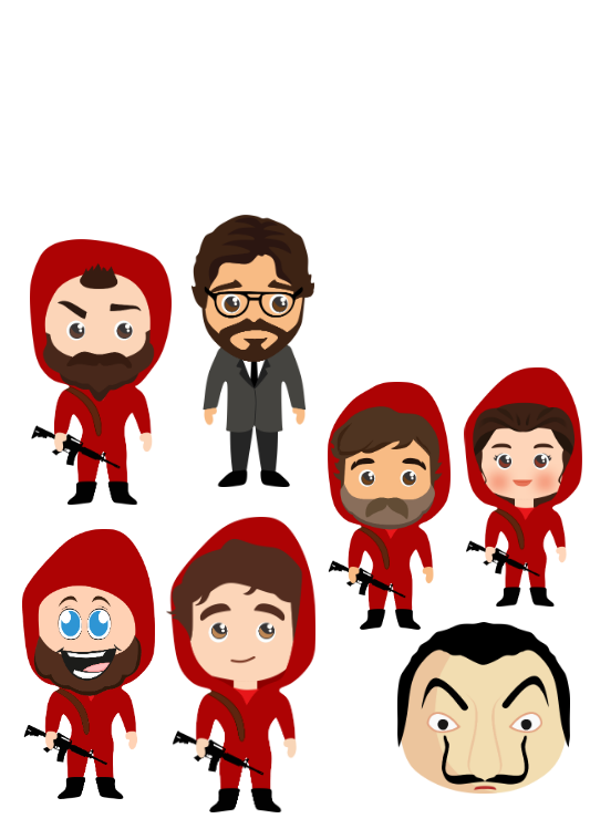 Topo de Bolo La Casa de Papel com Personagens para Editar Online Topo de Bolo La Casa de Papel com Personagens para Editar Online