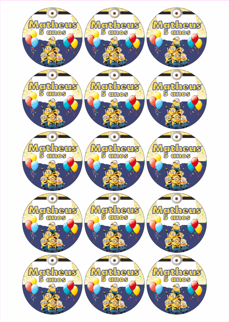 Adesivo para Pirulito Festa Minions para Editar Online Adesivo para Pirulito Festa Minions para Editar Online