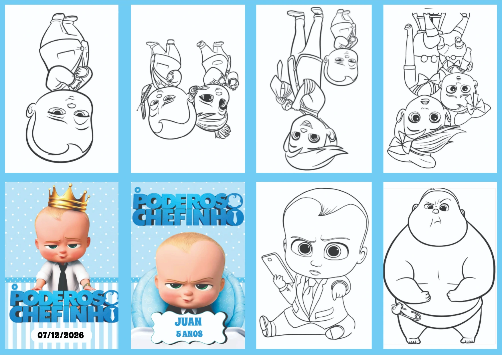 Livrinho de Colorir O Poderoso Chefinho Editável para Aniversário Livrinho de Colorir O Poderoso Chefinho Editável para Aniversário