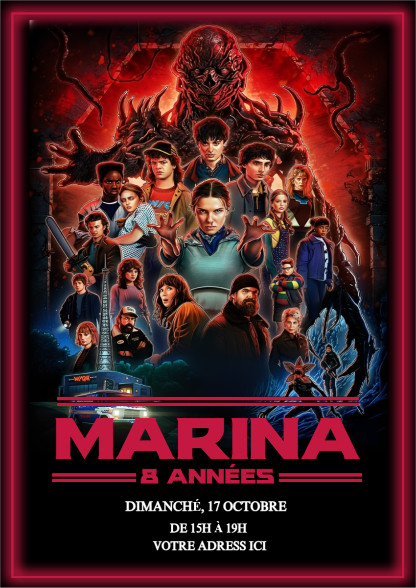 Invitation Anniversaire Stranger Things Modèle Numérique à Éditer