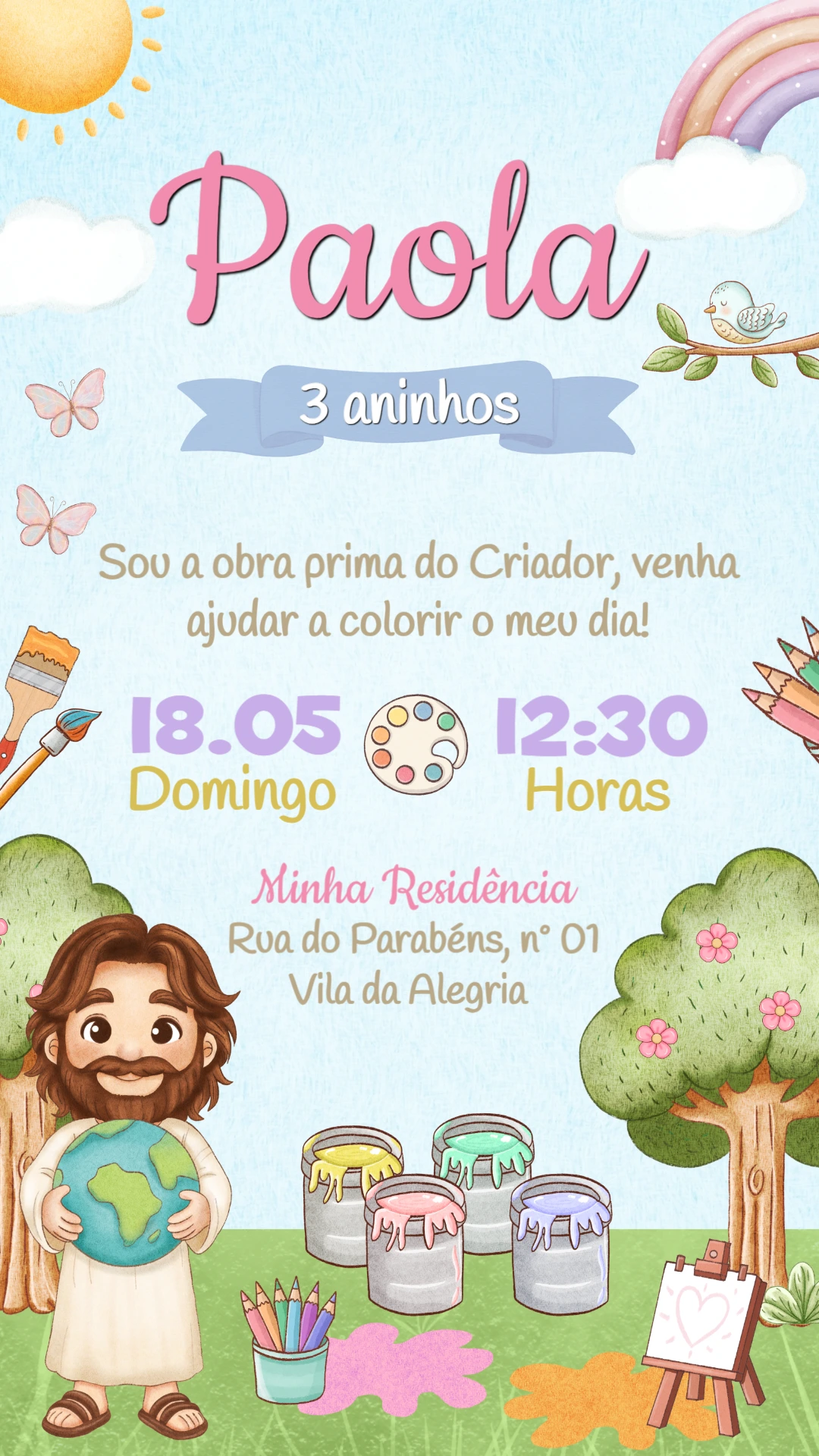 Convite O Maior Pintor do Mundo: Aniversário Infantil Editável Convite O Maior Pintor do Mundo: Aniversário Infantil Editável