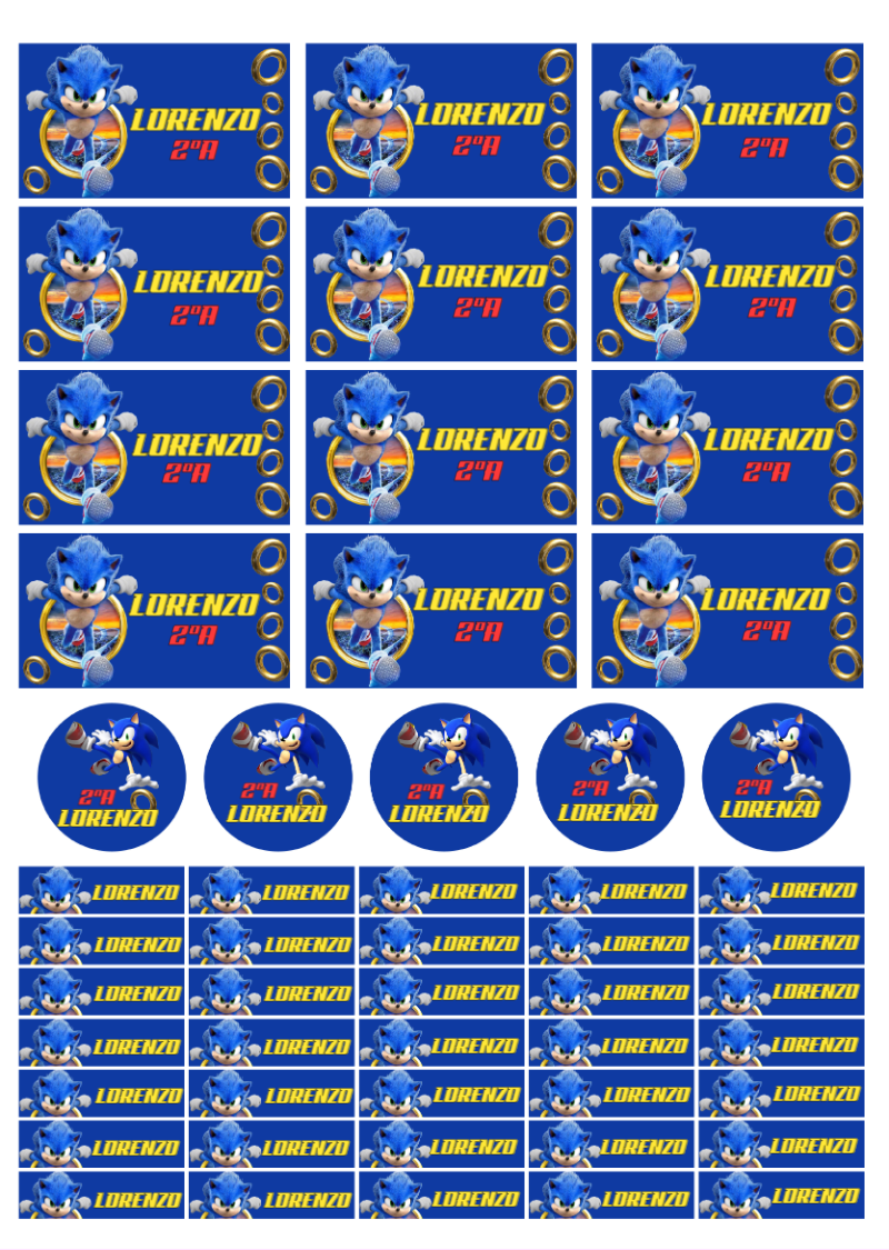 Etiqueta Escolar Sonic: Kit Completo para Editar Online Etiqueta Escolar Sonic: Kit Completo para Editar Online