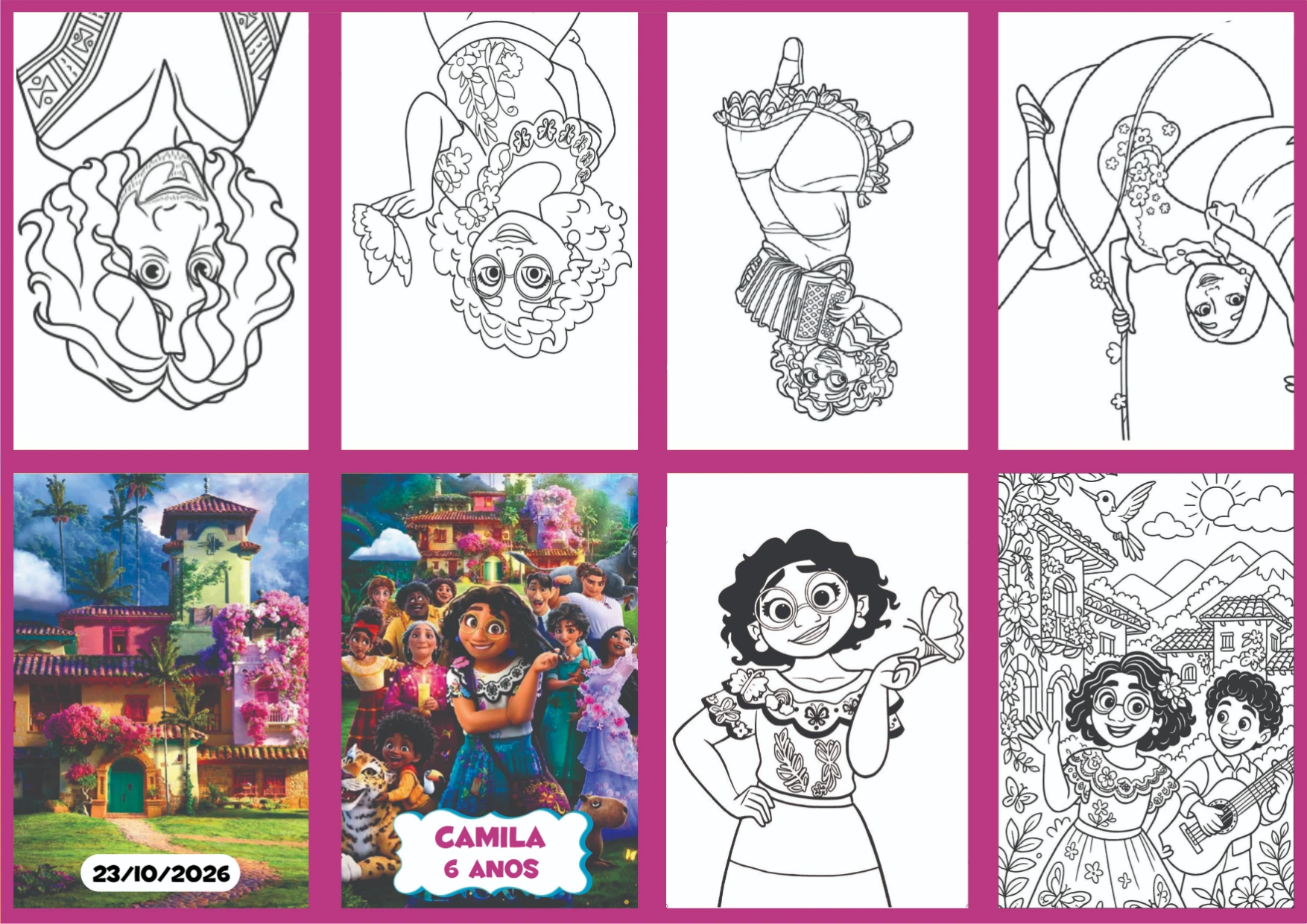 Livrinho de Colorir Encanto para Aniversário Editável Livrinho de Colorir Encanto para Aniversário Editável