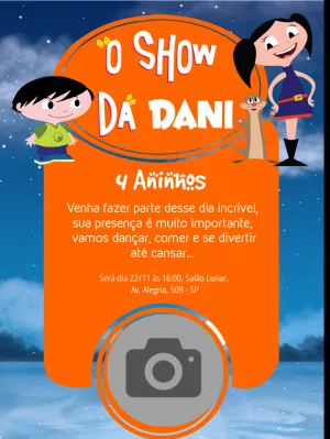 Convite de aniversário Show da Luna com foto