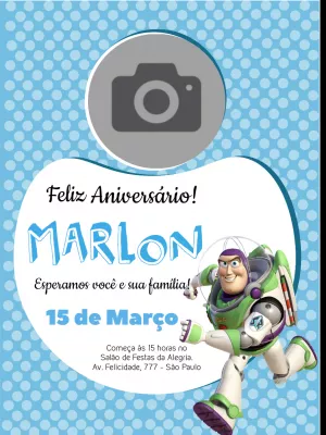 Convite de aniversário buzzlightyear com foto