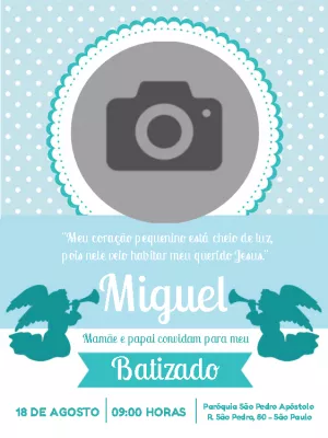 Convite de Batizado com foto