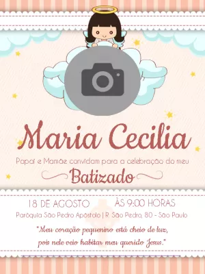 Convite de Batizado com foto