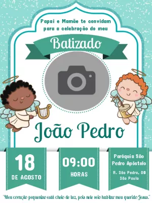 Convite de Batizado com foto