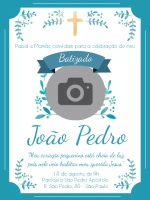 Convite de Batizado com foto