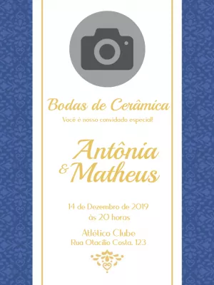 Convite Bodas de Cerâmica com foto