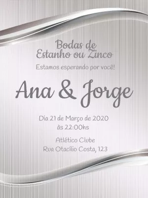Convite Bodas de Estanho