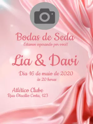 Convite Bodas de Seda com foto